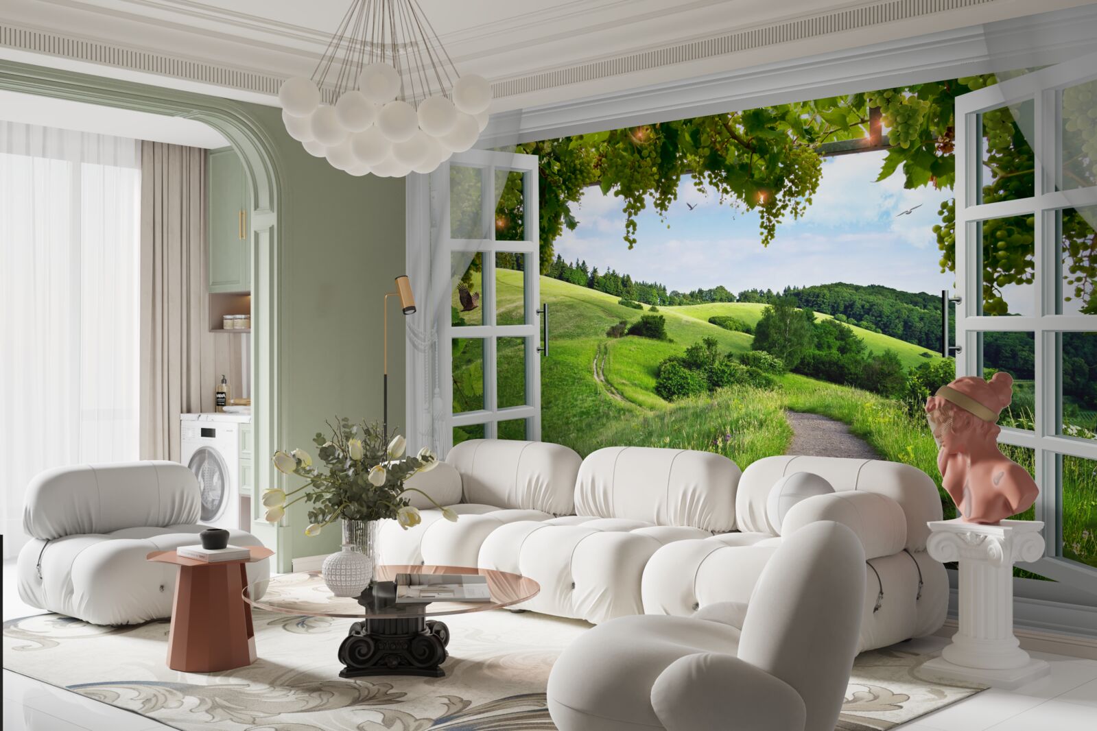 Papier peint verdure, espace naturel et immobilier