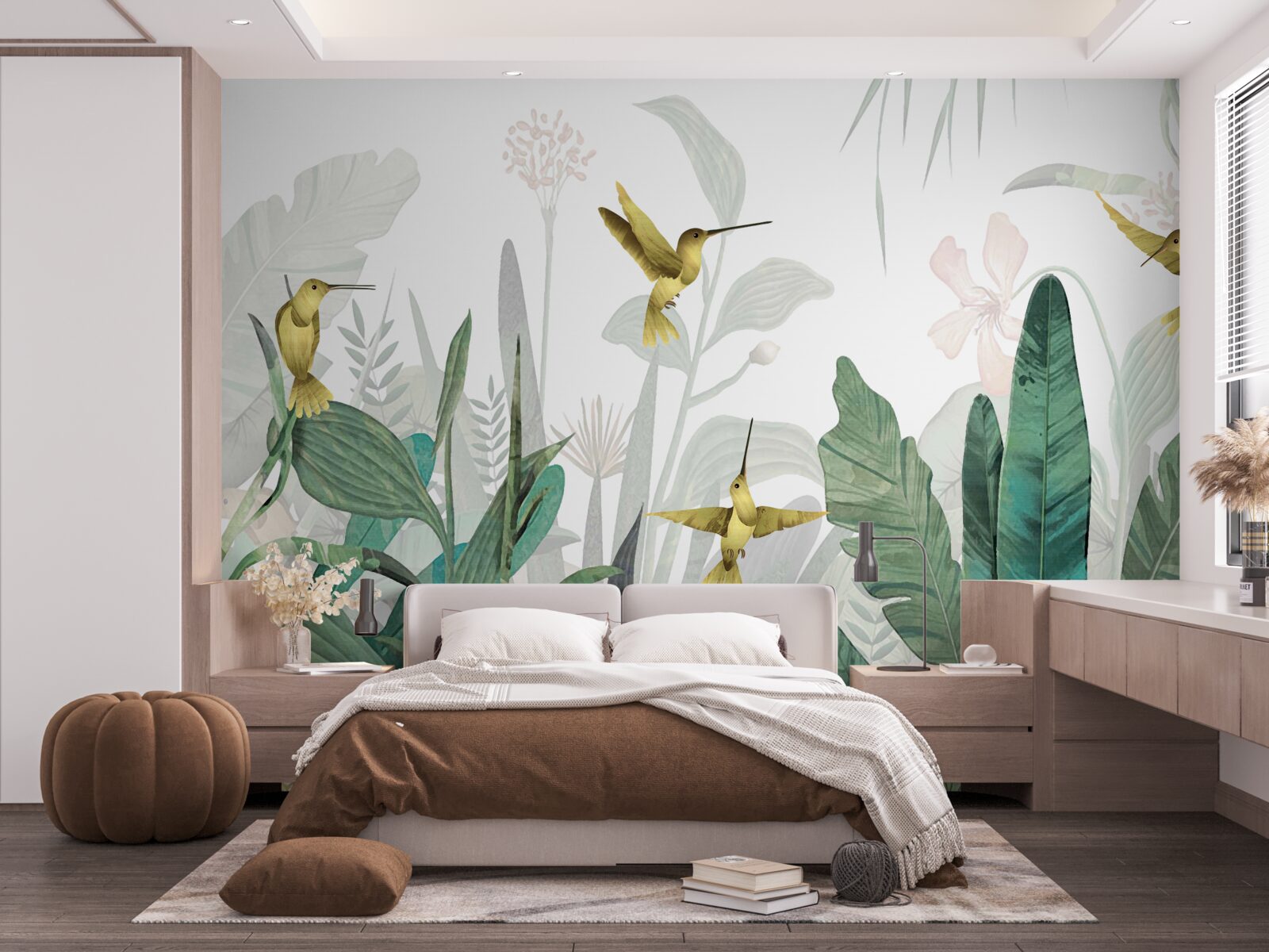 Papier peint petit oiseau tropical