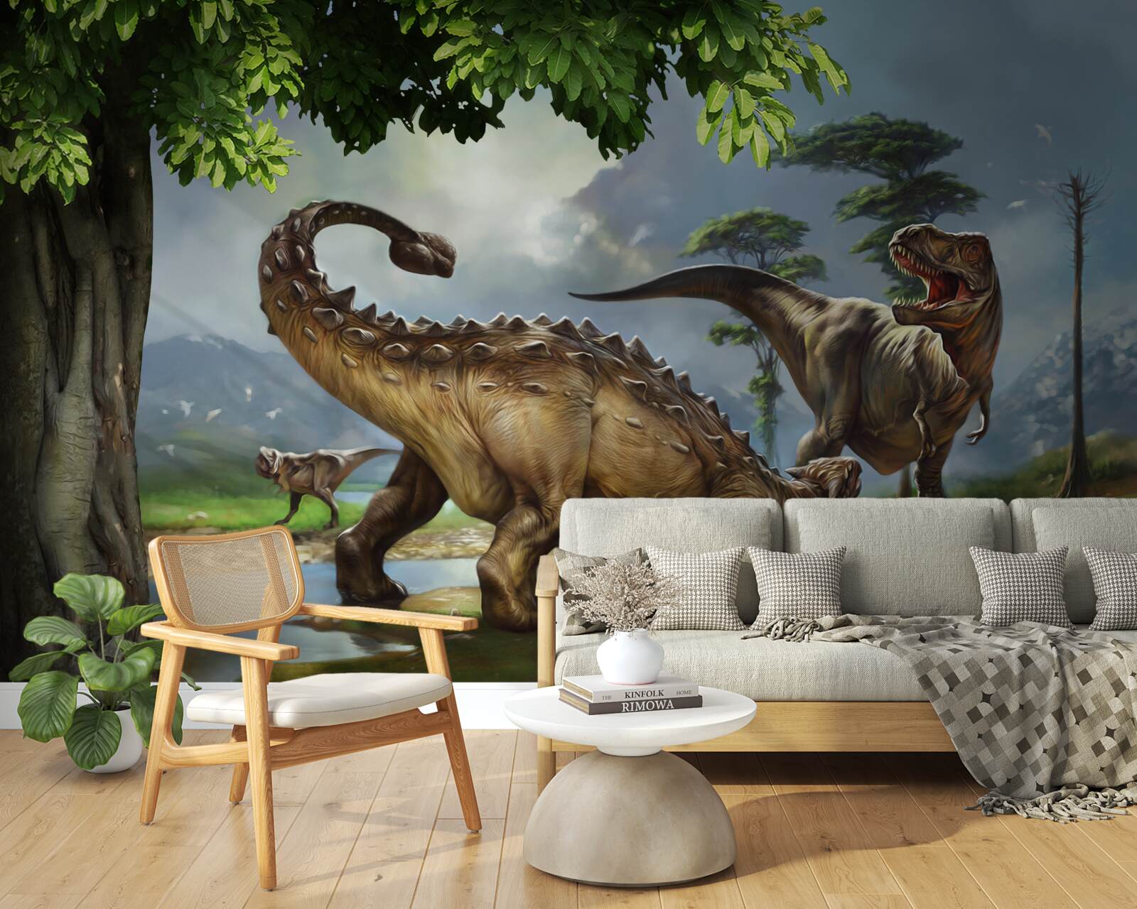 Papier peint peinture murale, dinosaure et mur
