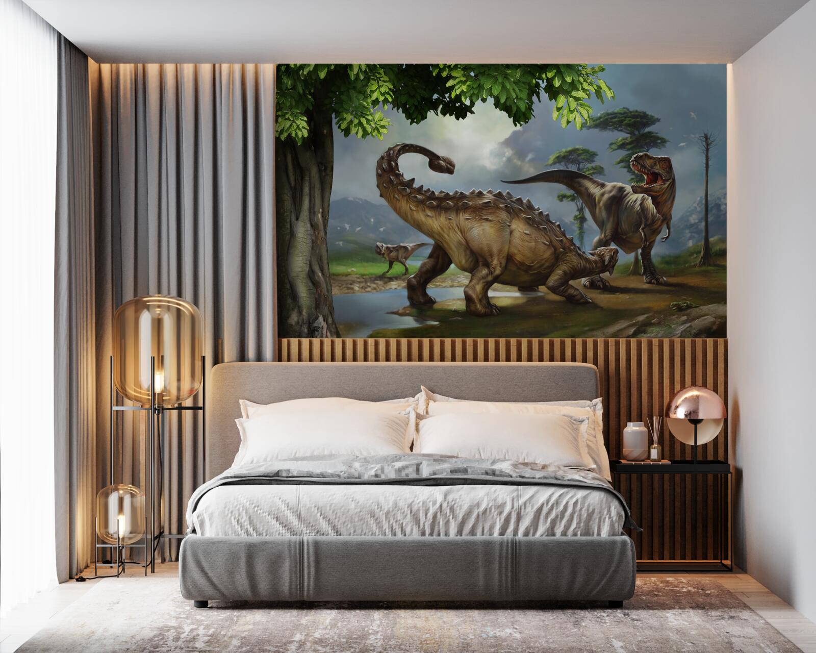 Papier peint peinture murale, dinosaure et mur
