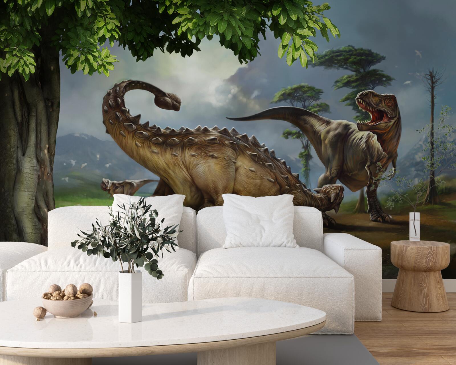Papier peint peinture murale, dinosaure et mur