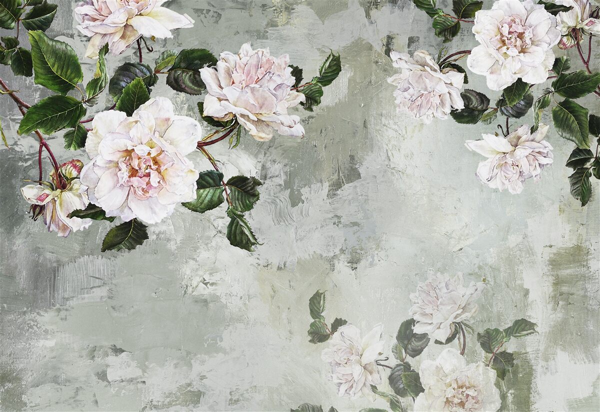 Papier peint fleur près du mur