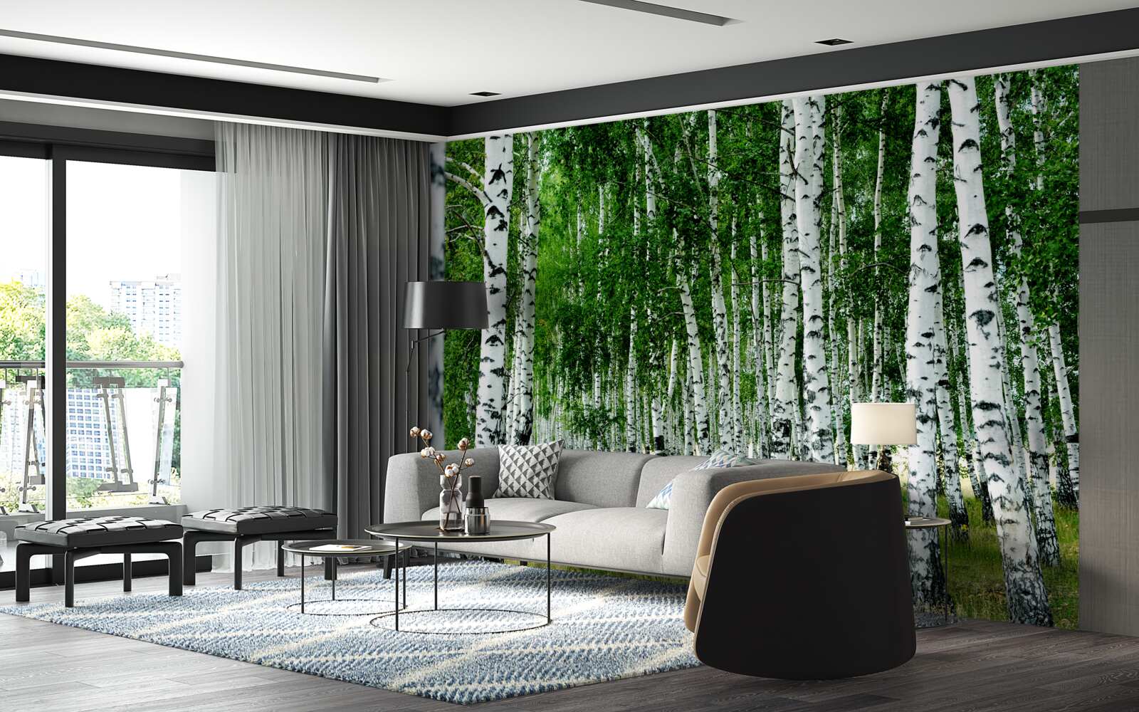 Papier peint birch grove