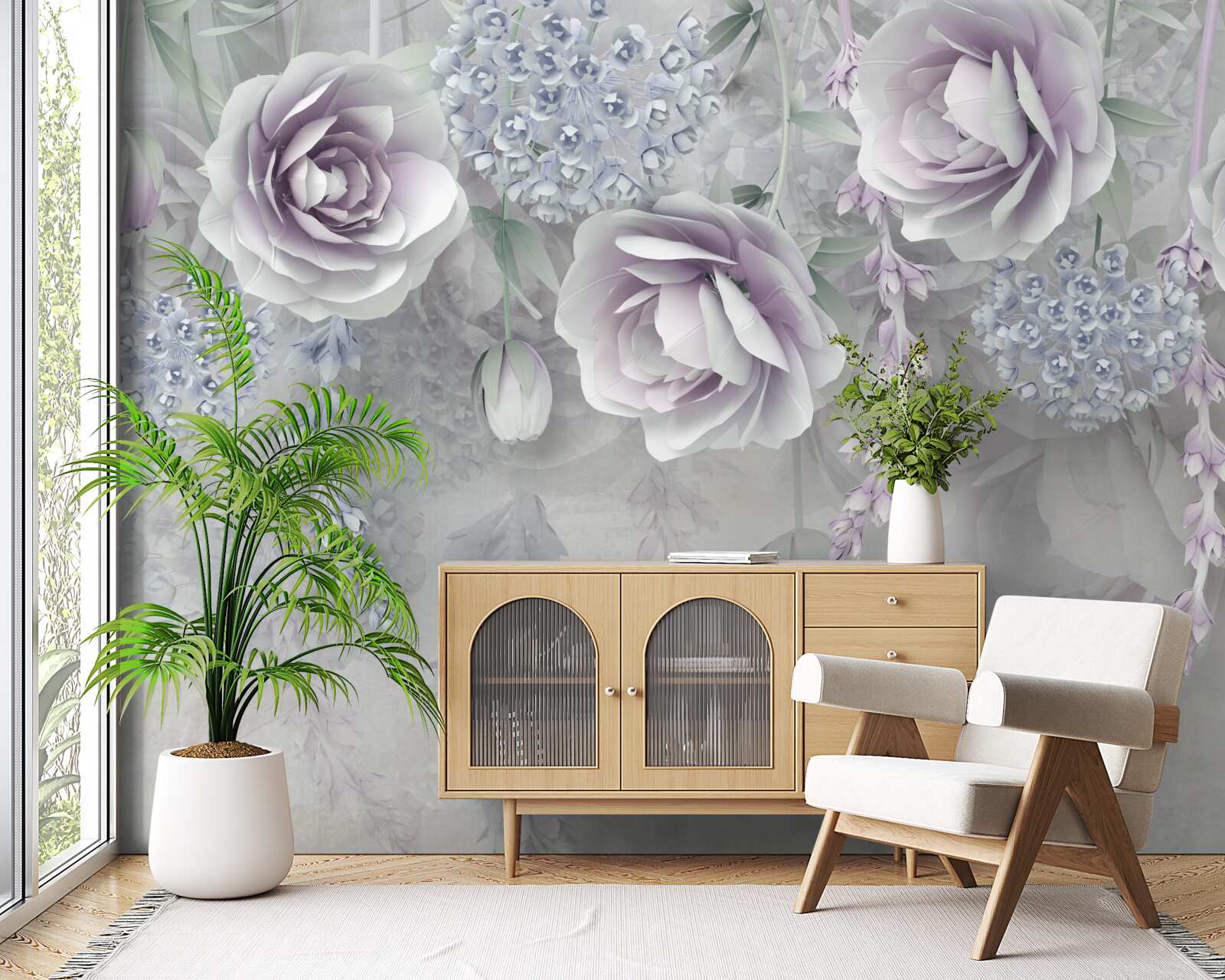 Papier peint violet et mur