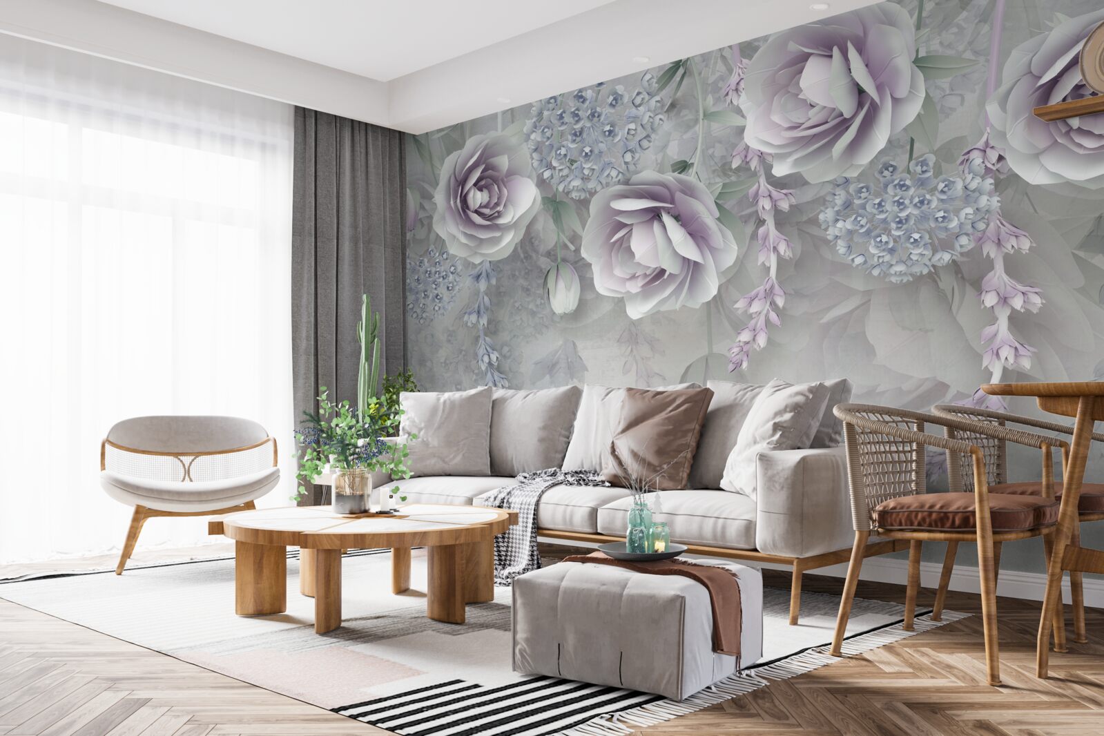 Papier peint violet et mur