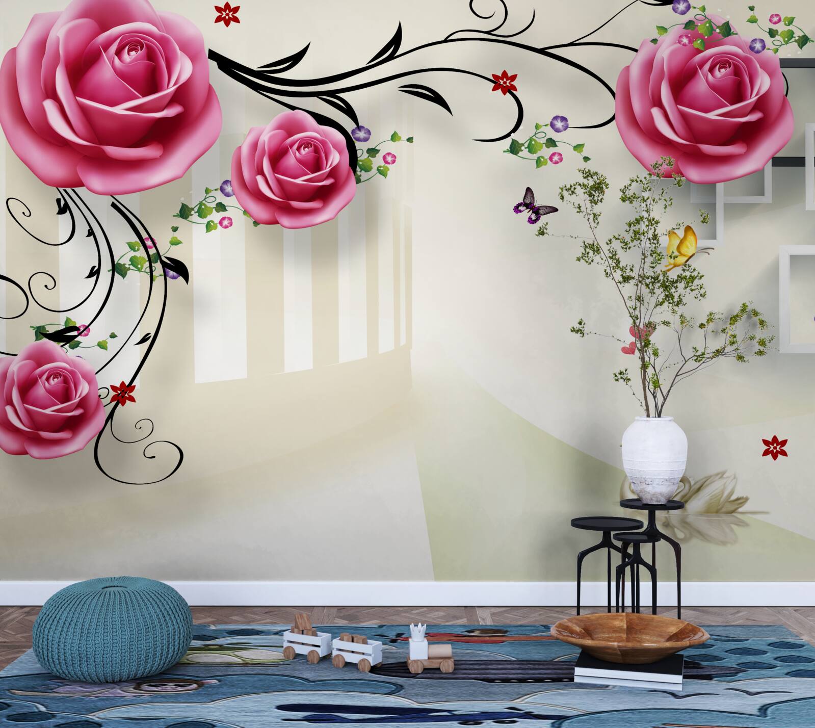 Papier peint du rose et un mur