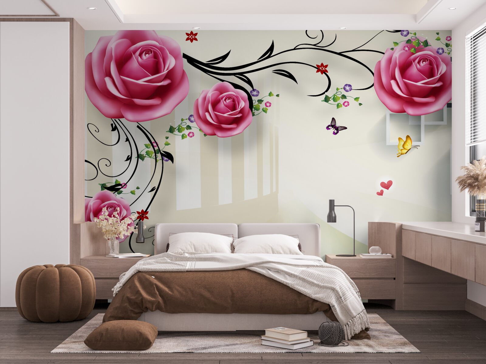 Papier peint du rose et un mur