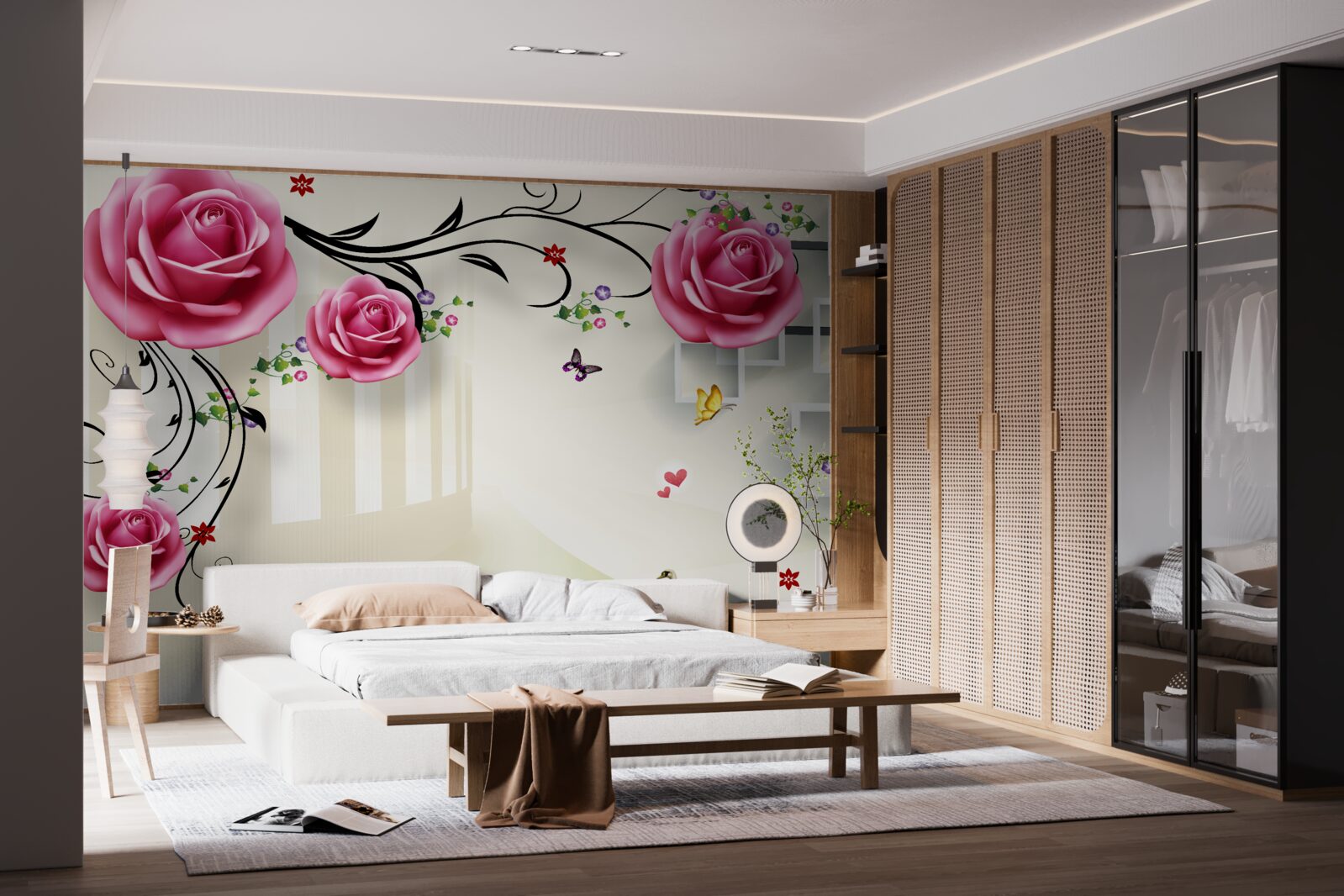 Papier peint du rose et un mur