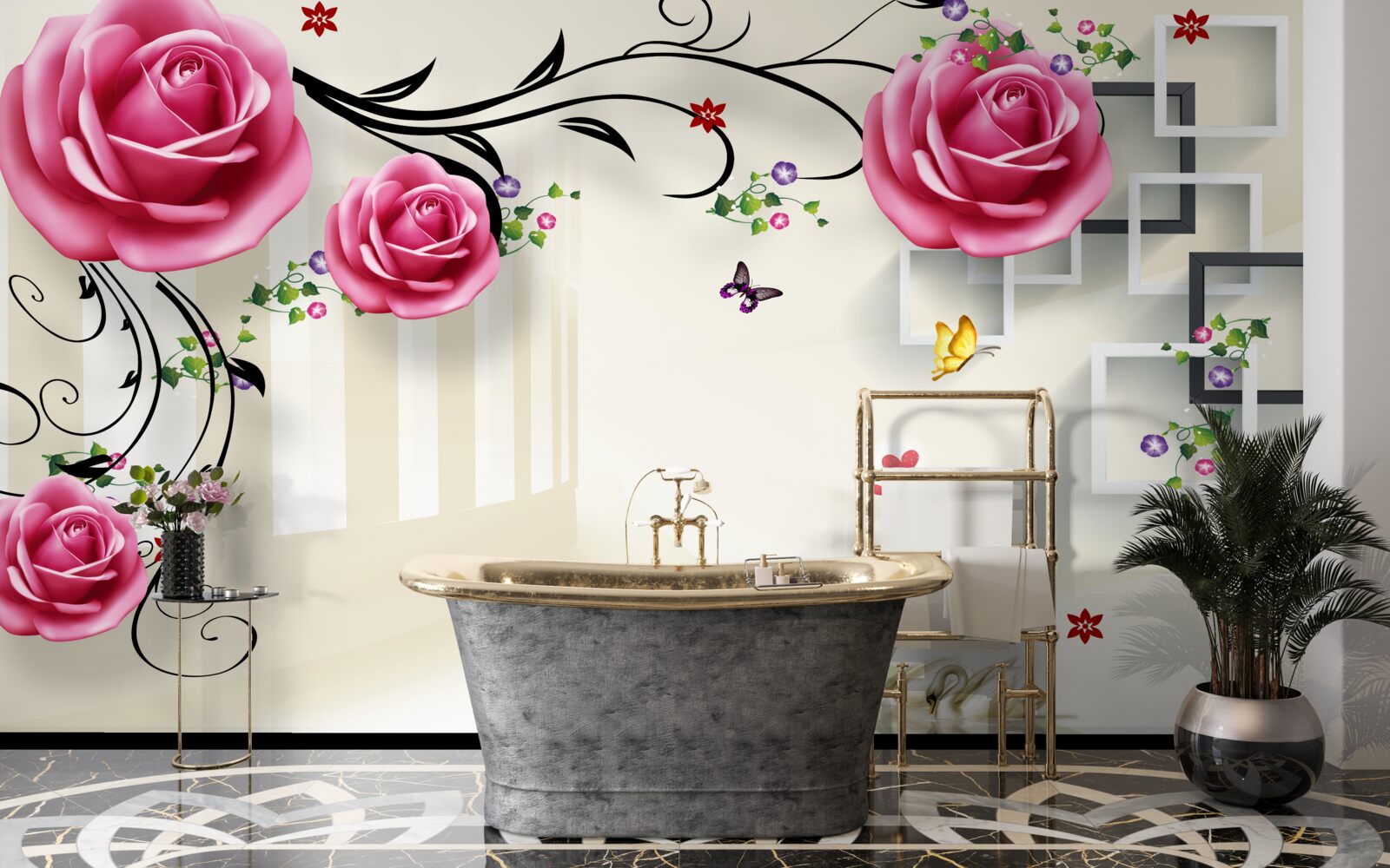 Papier peint du rose et un mur