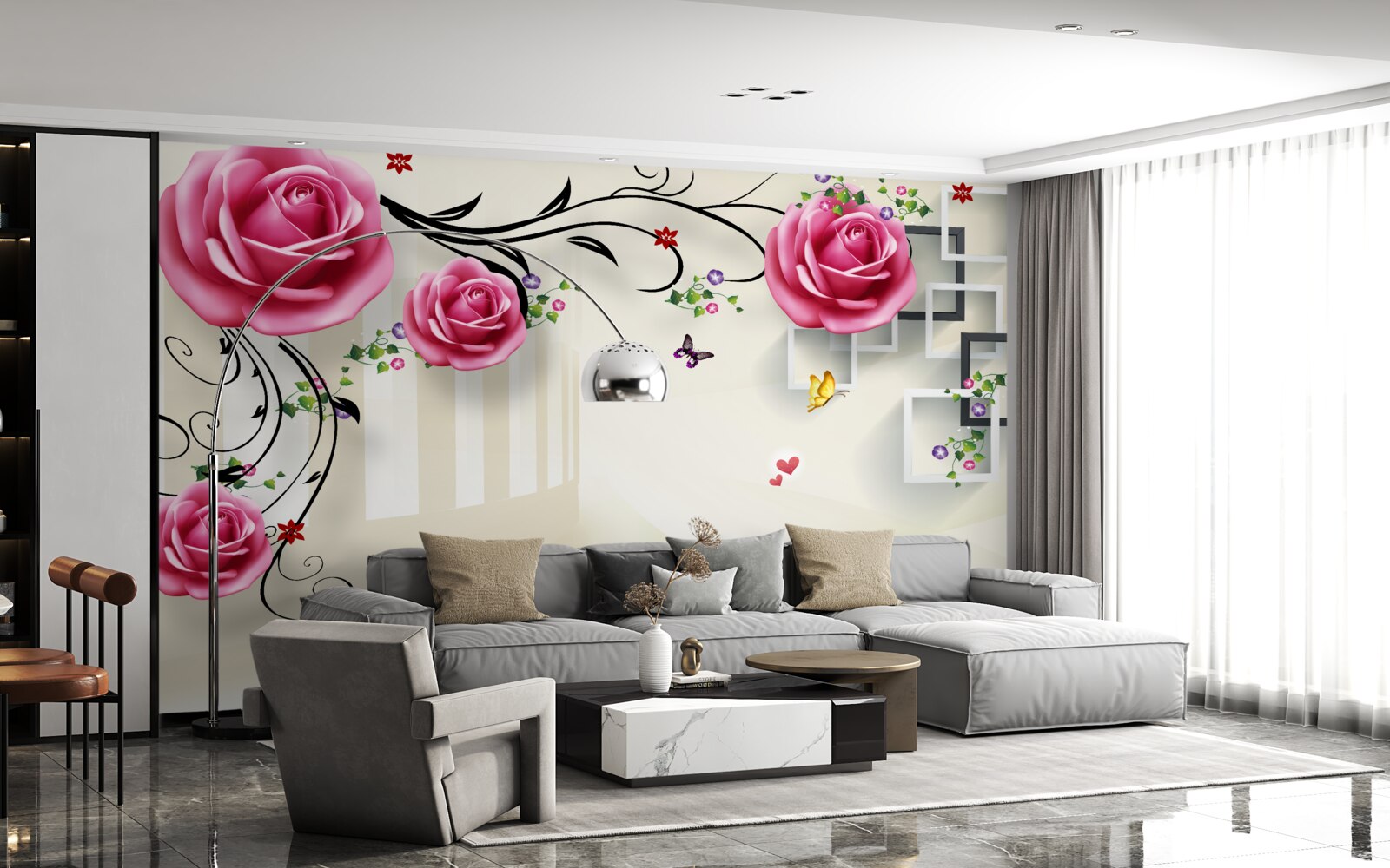 Papier peint du rose et un mur
