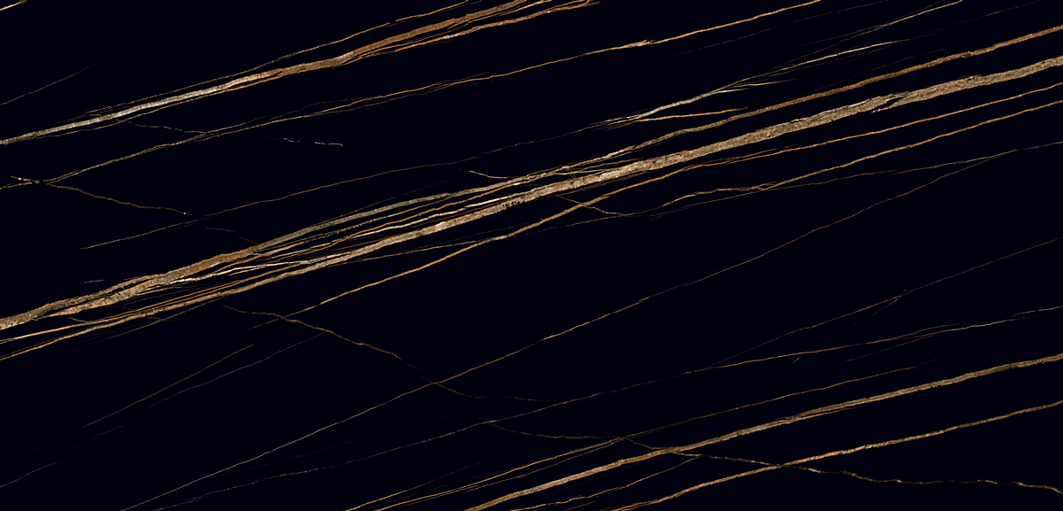 Papier peint marbre noir veiné d'or