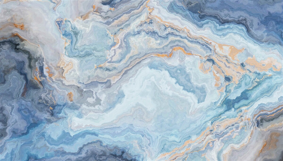Papier peint minéral avec une teinte bleue sur une peinture murale