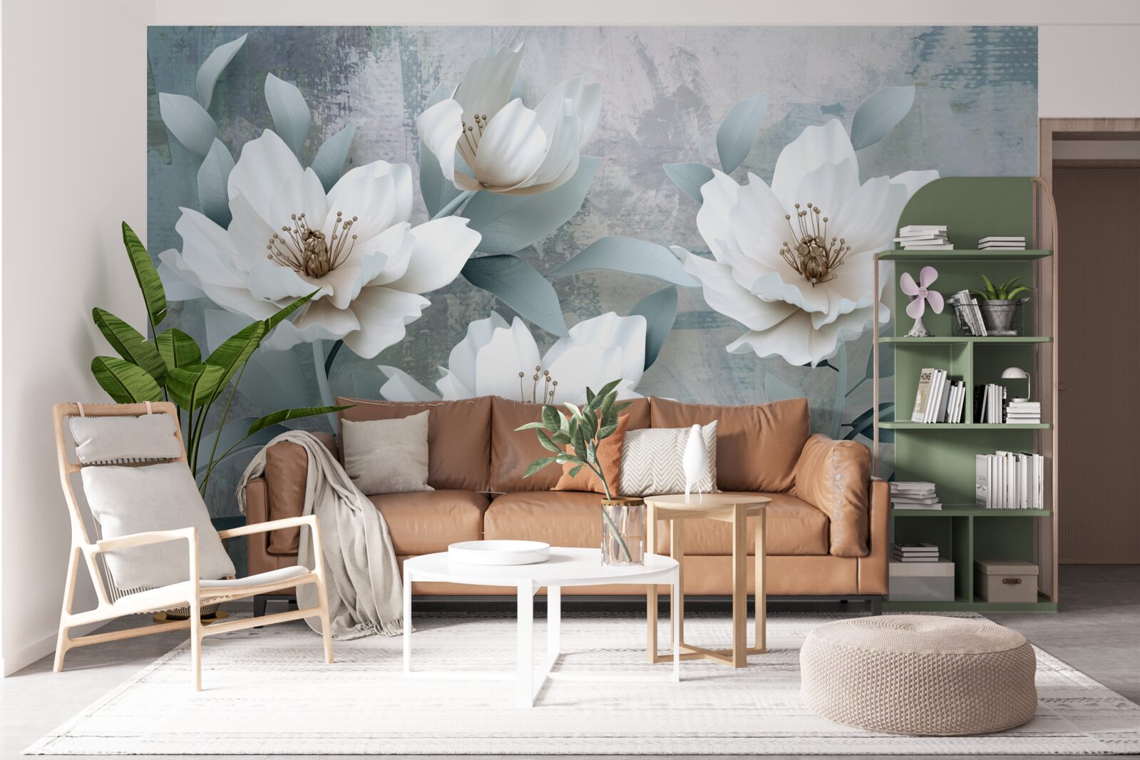 Papier peint Pivoines blanches