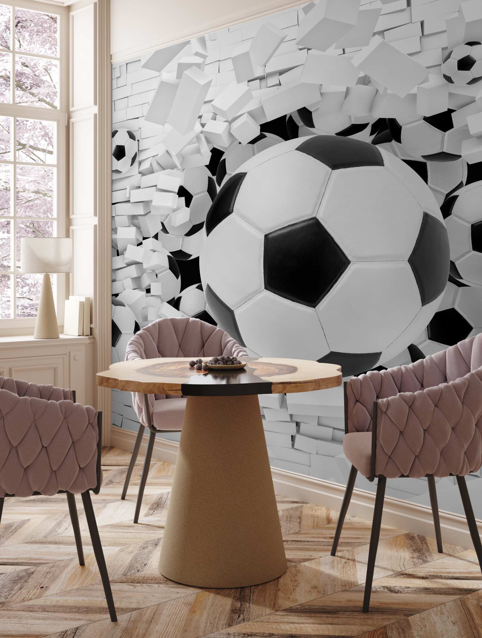 Papier peint La balle perce le mur en 3D