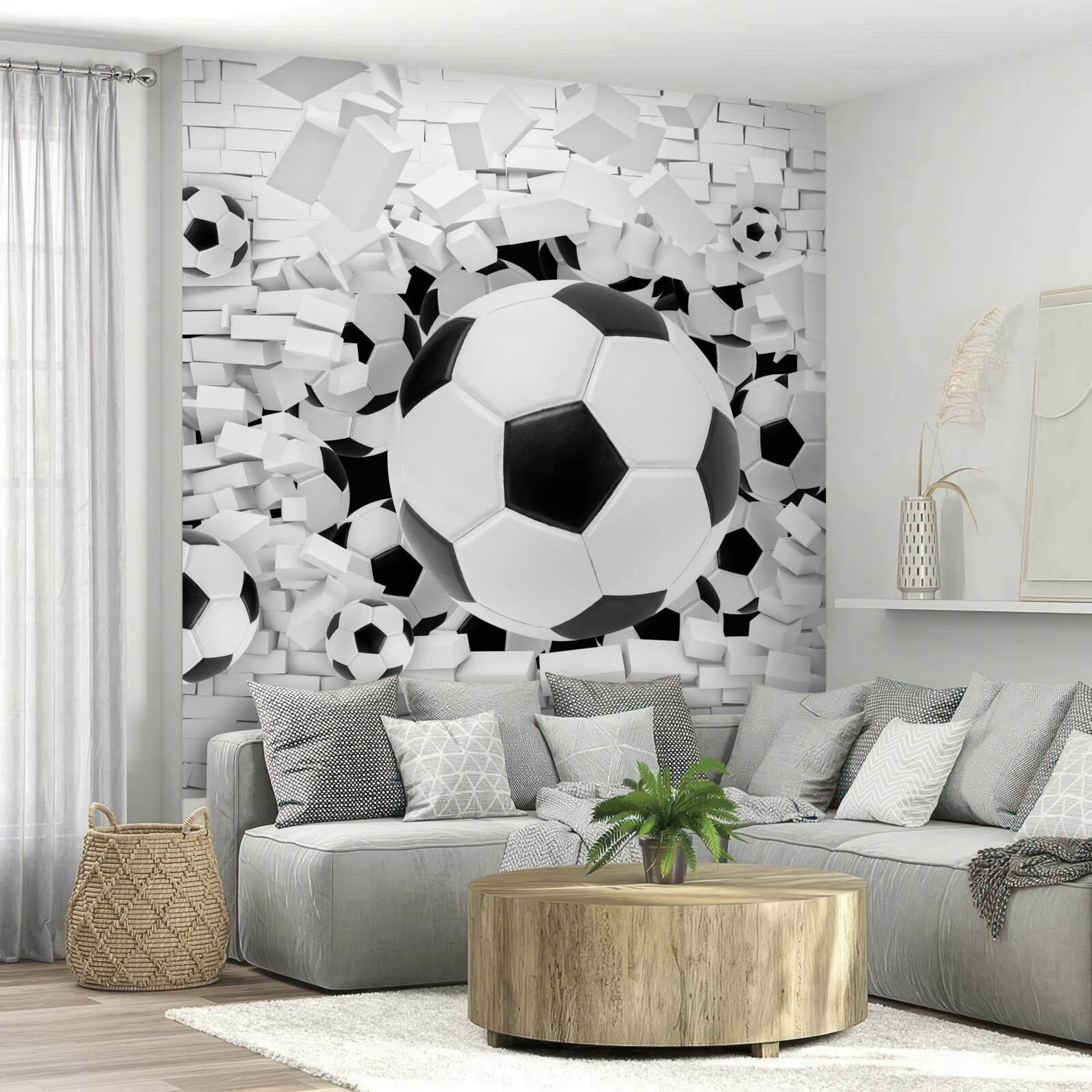 Papier peint La balle perce le mur en 3D