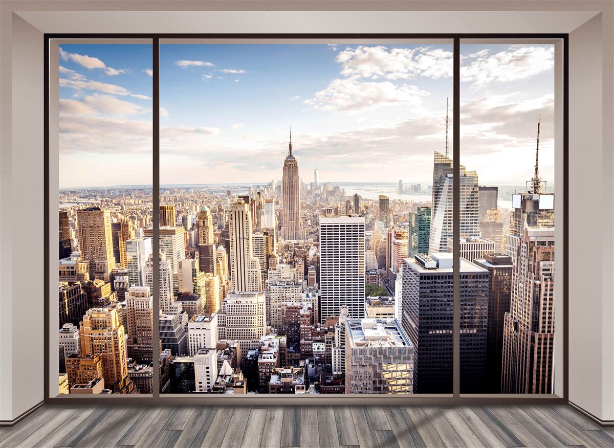 Papier peint vue de la fenetre de new york