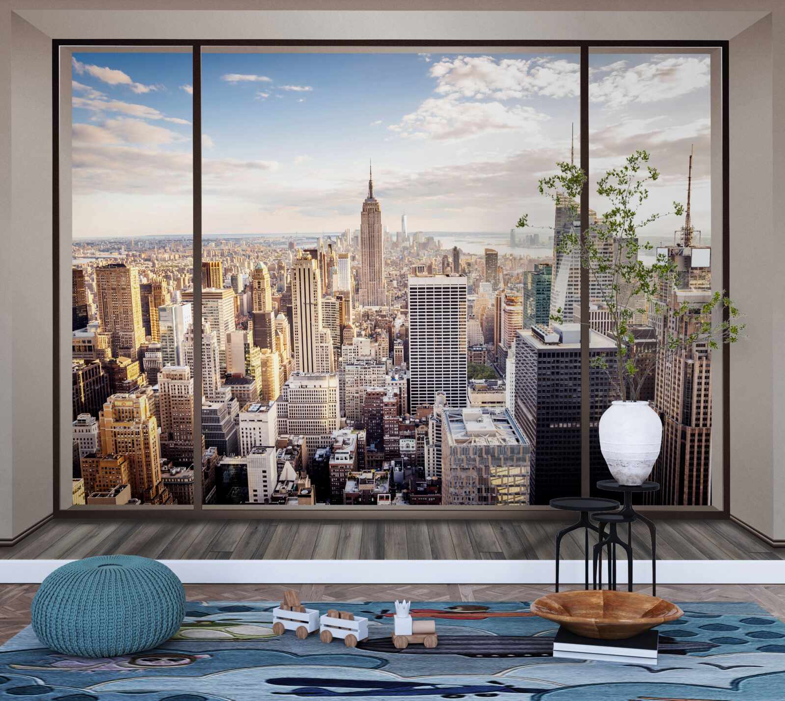 Papier peint vue de la fenetre de new york