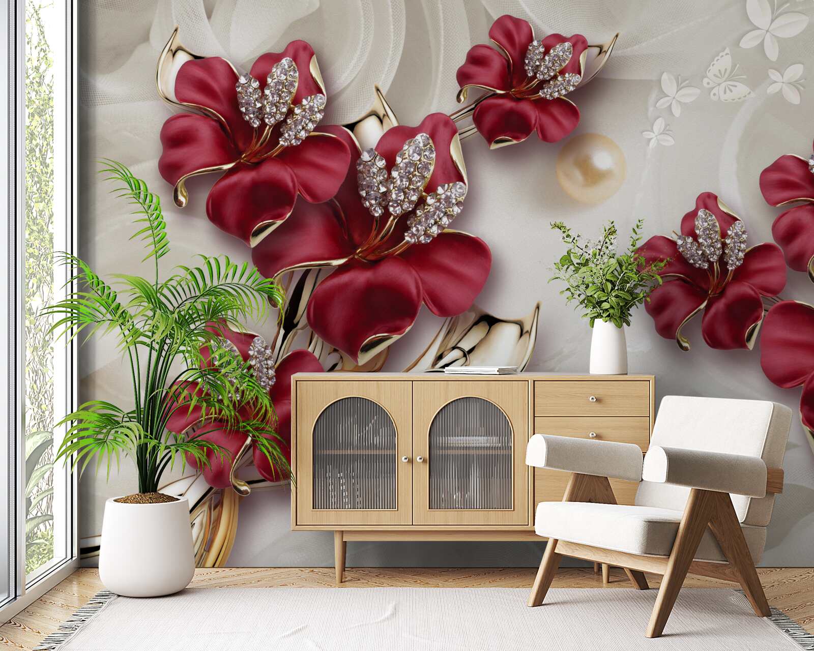 Papier peint paire de plantes
