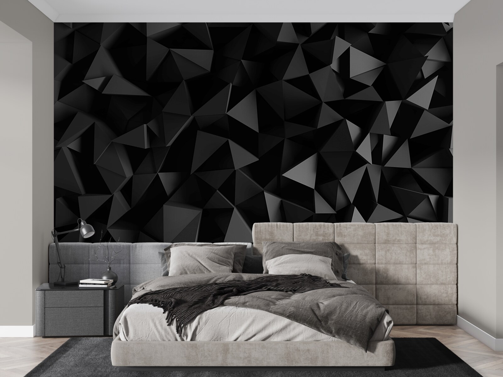 Papier peint barrière noire massive