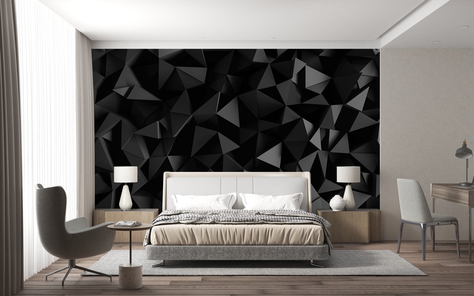 Papier peint barrière noire massive