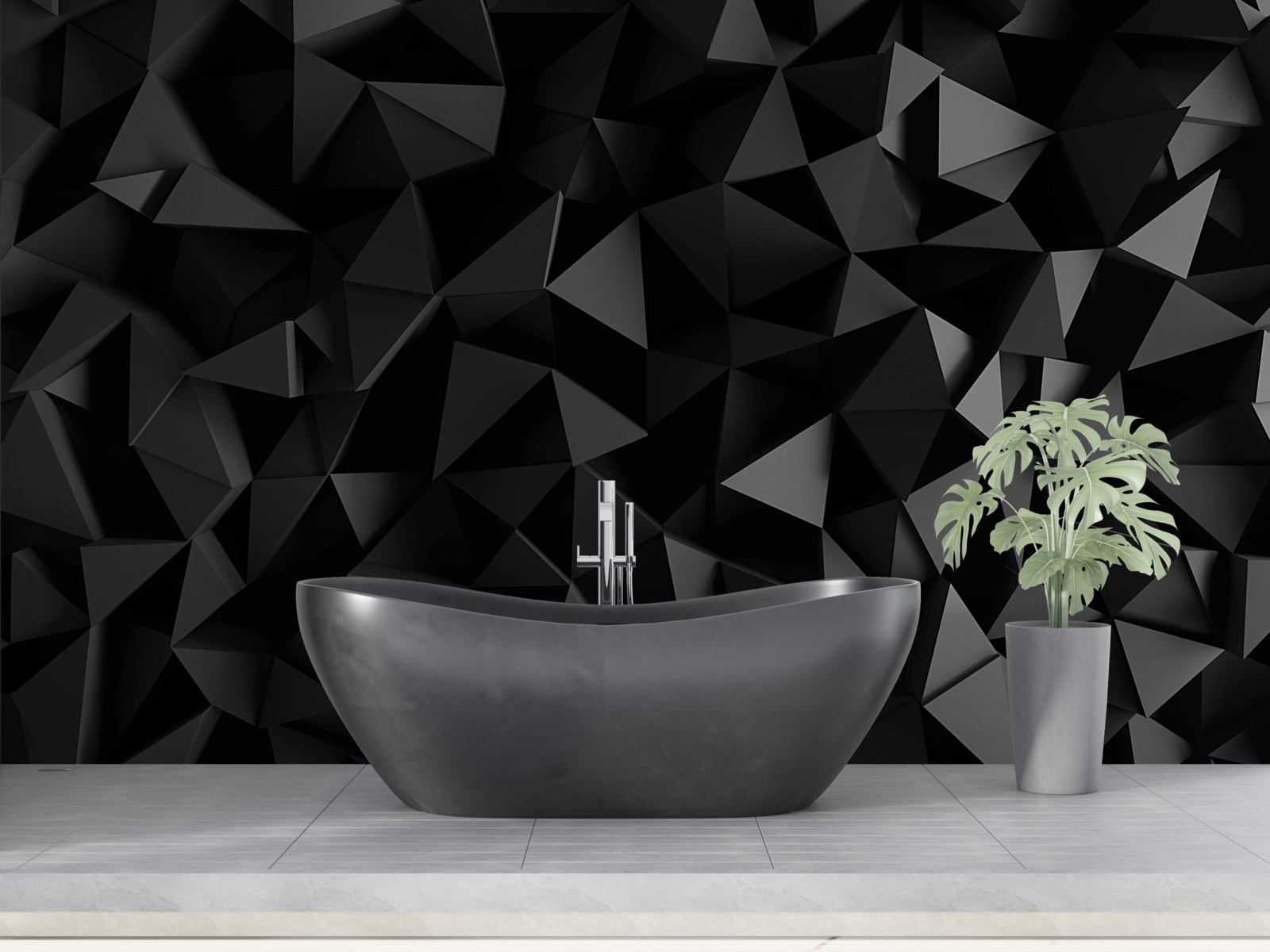 Papier peint barrière noire massive