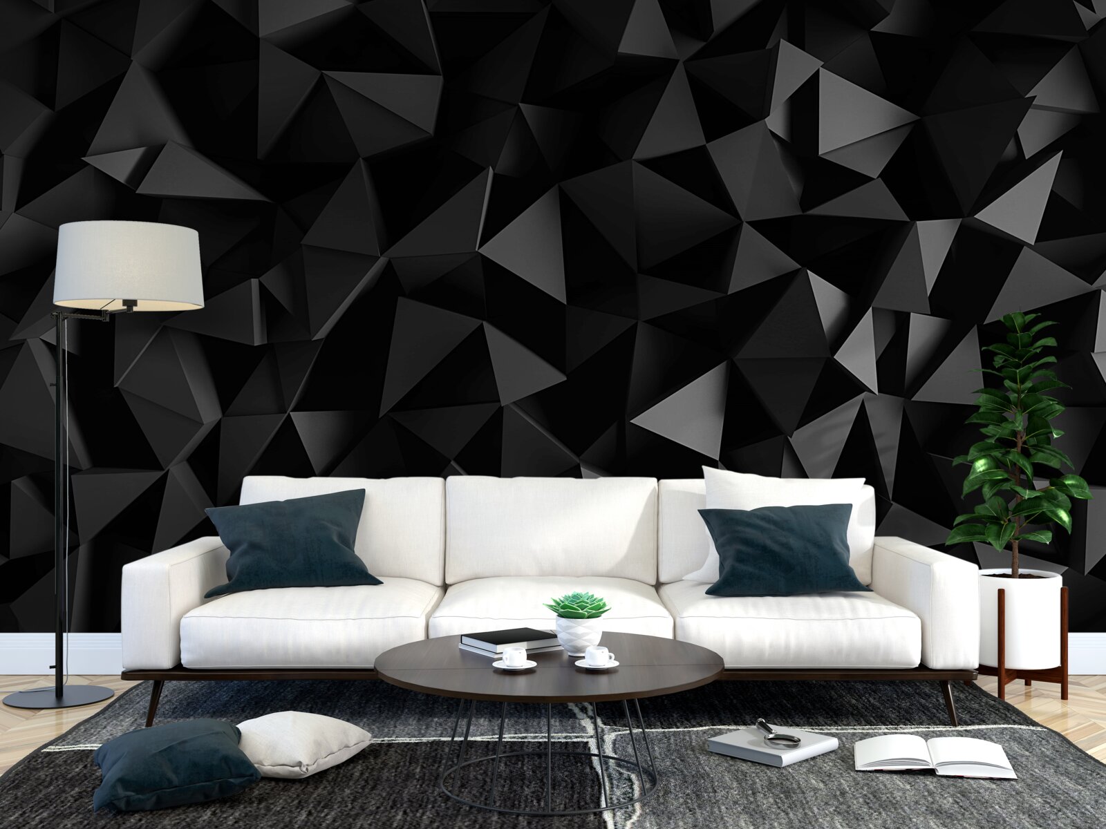 Papier peint barrière noire massive