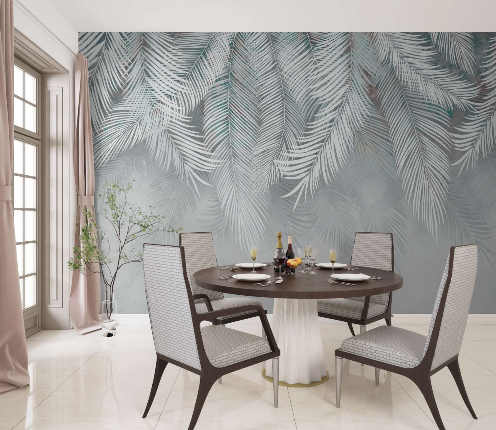 Papier peint feuilles de menthe