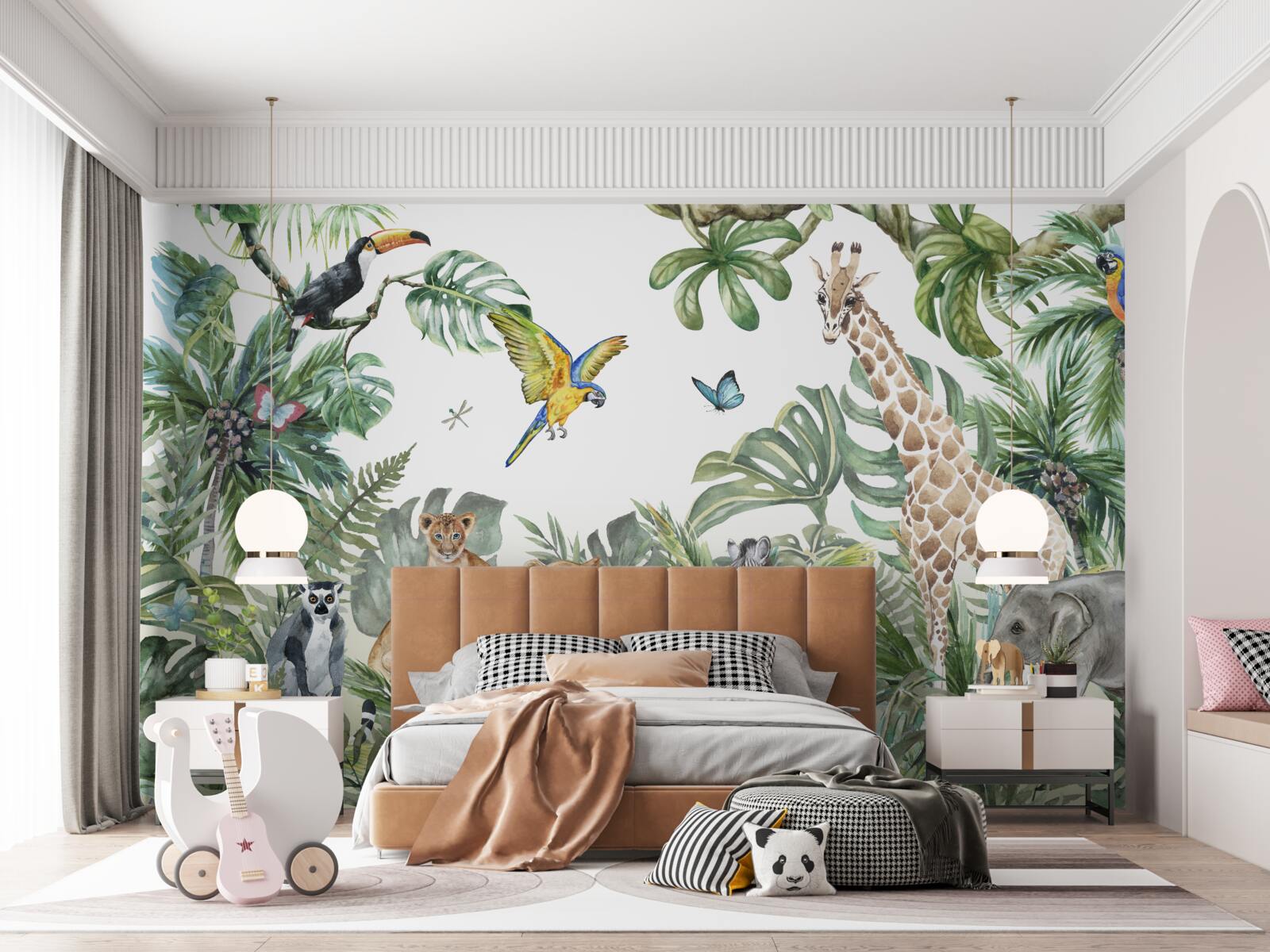 Papier peint créatures de la forêt tropicale