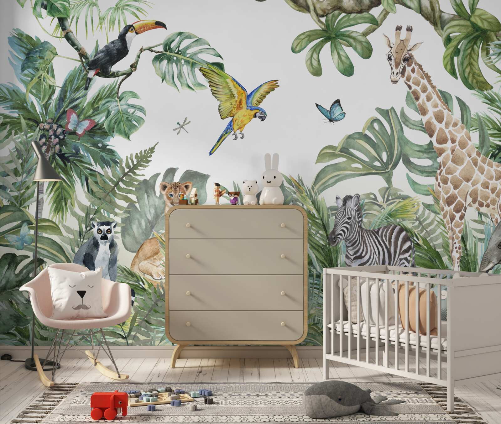 Papier peint créatures de la forêt tropicale