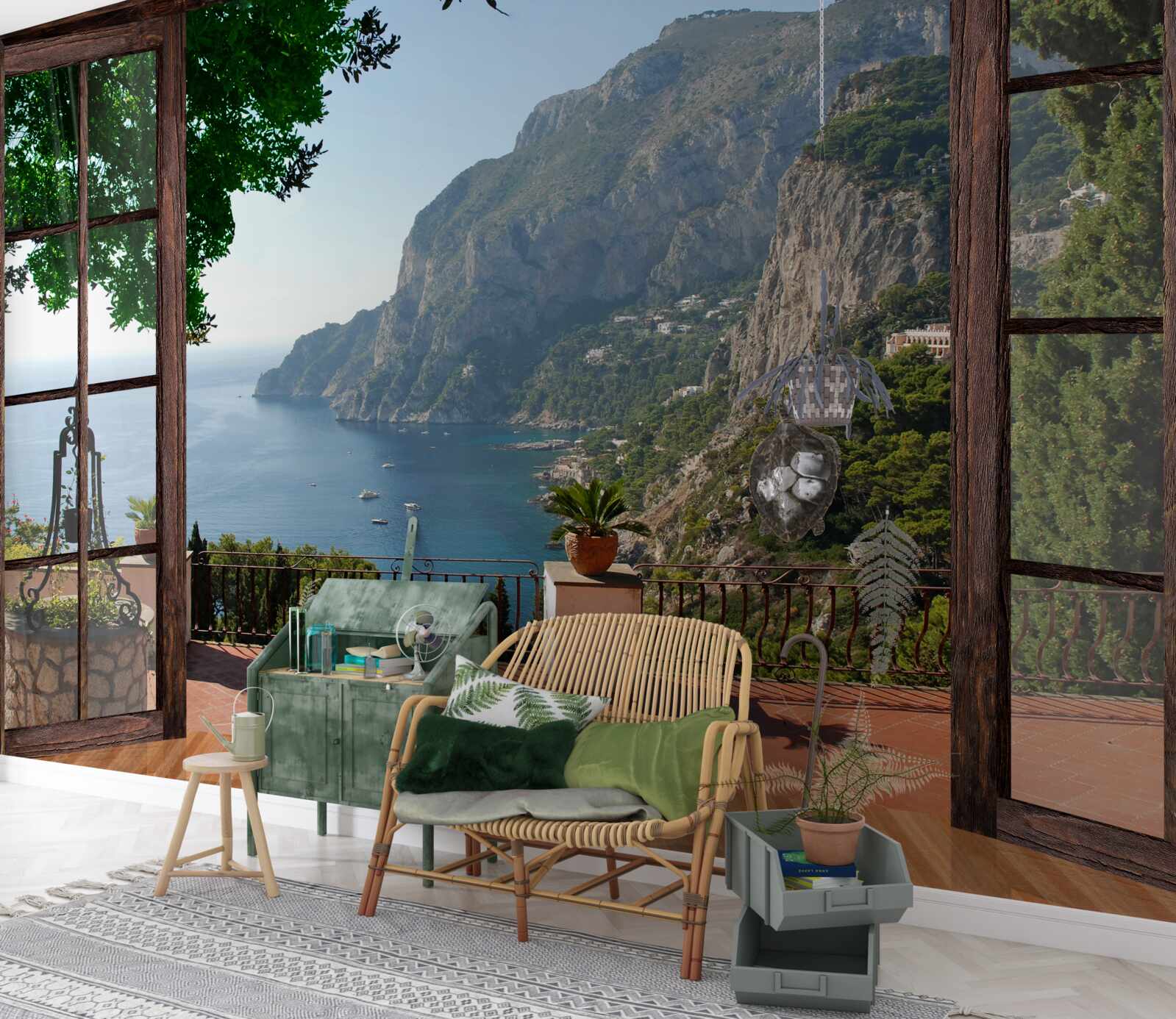 Papier peint vue sur la mer et le rocher