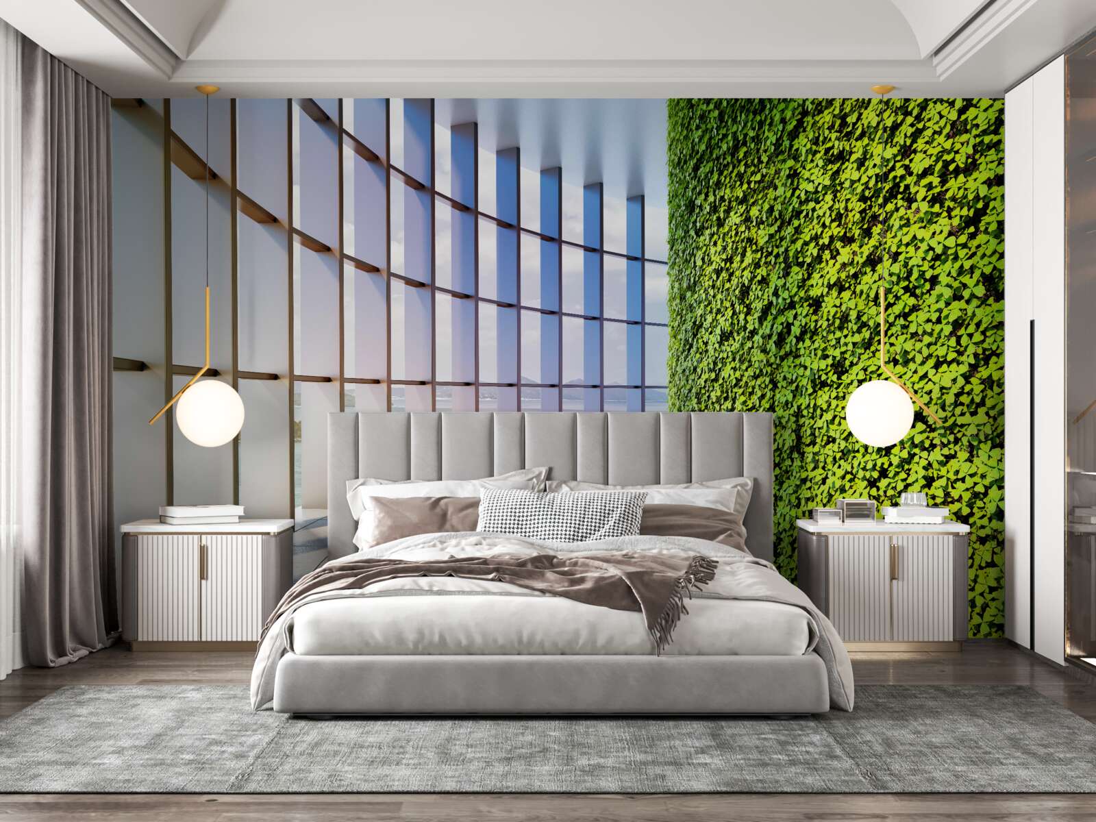 Papier peint Le mur est vert