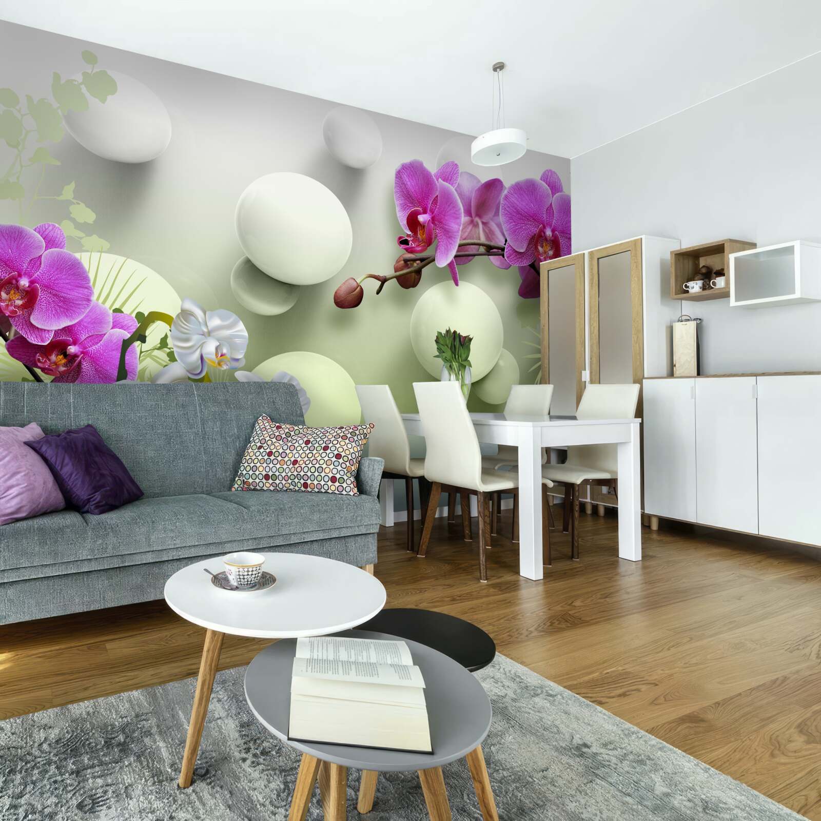 Papier peint orchidée lilas