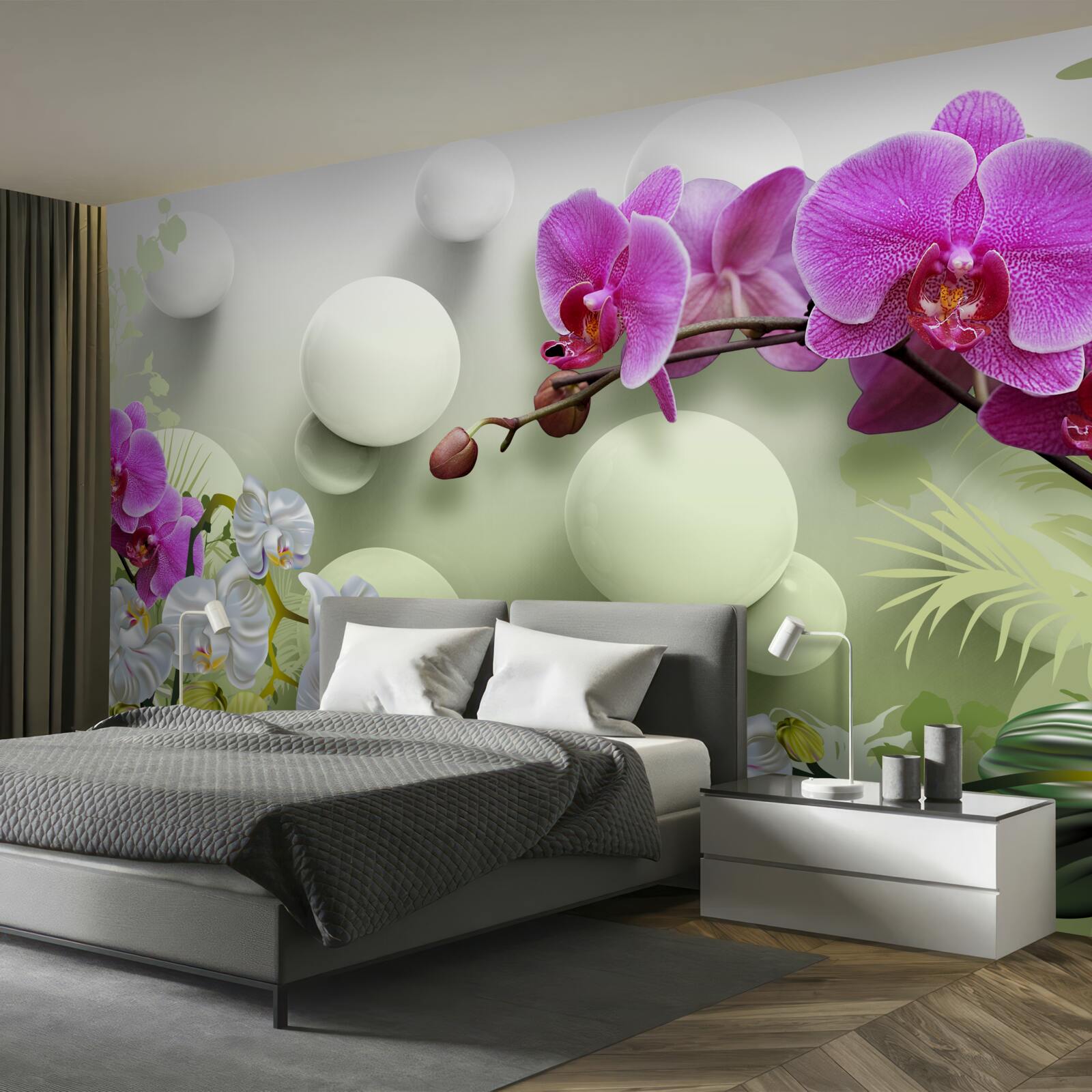 Papier peint orchidée lilas