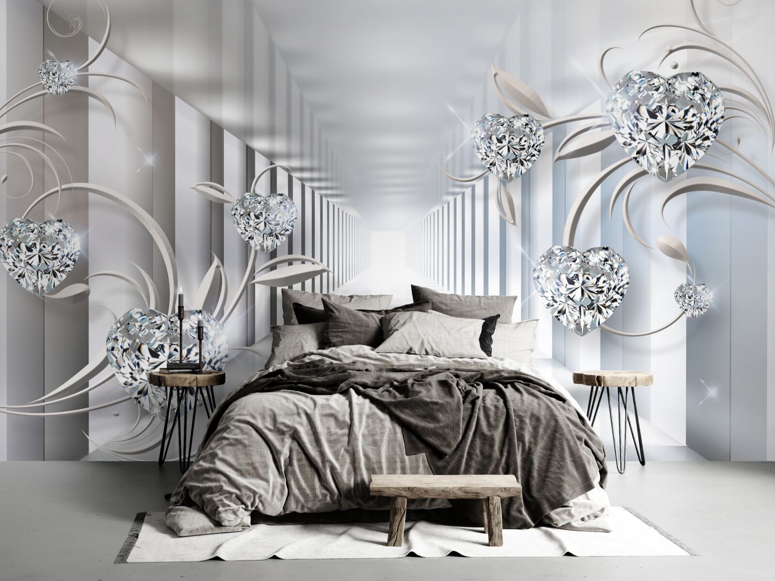 Papier peint couloir de diamants