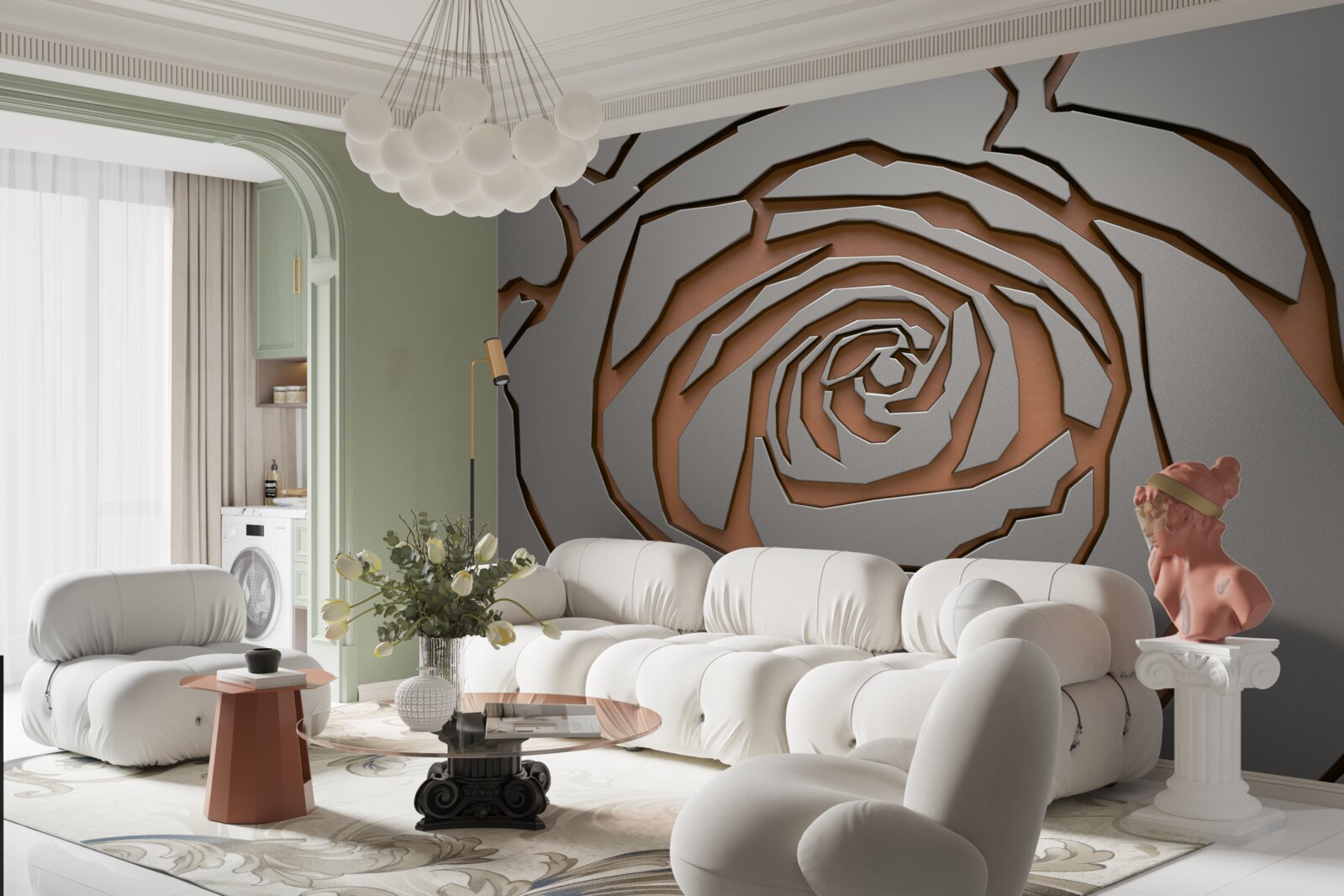 Papier peint rose irréelle