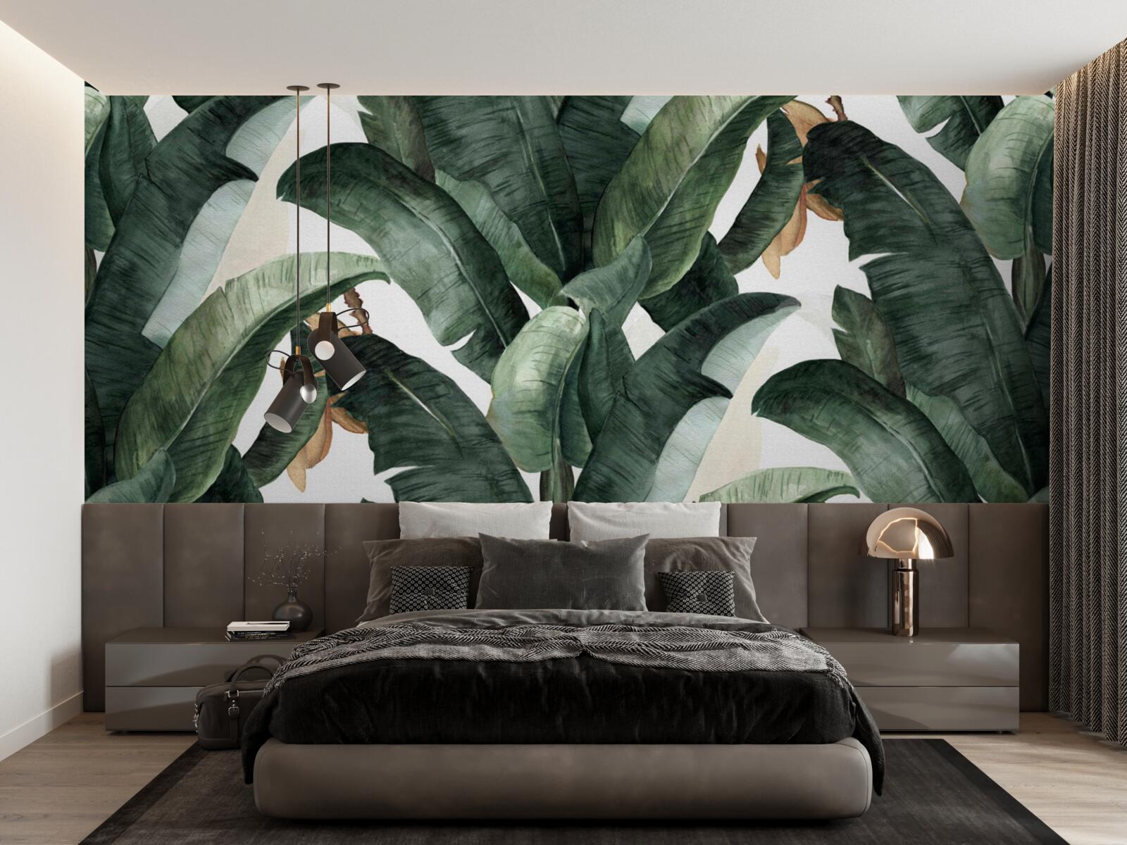 Papier peint vert tropical