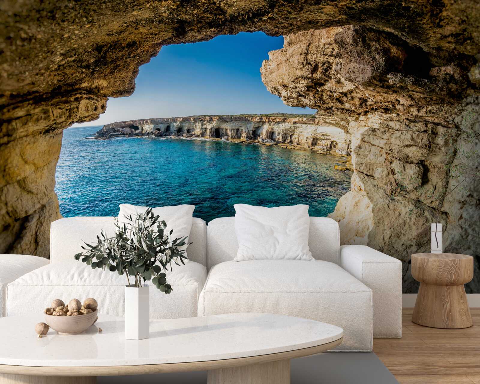 Papier peint grotte près de l'étang