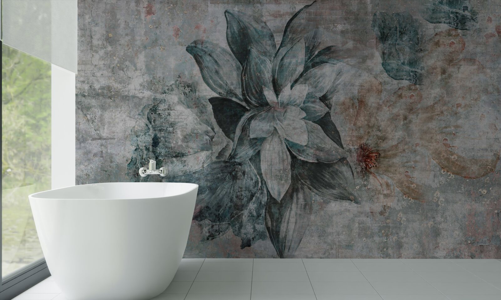 Papier peint fleurs décorées dans un style vintage