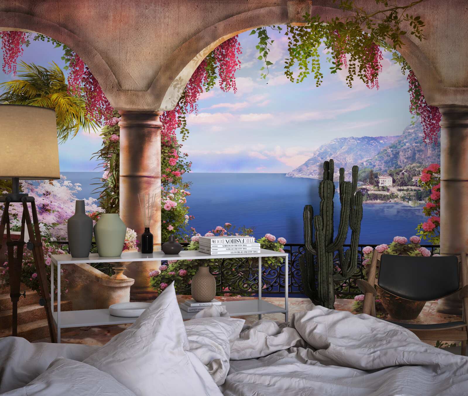 Papier peint le balcon s'ouvre sur la mer