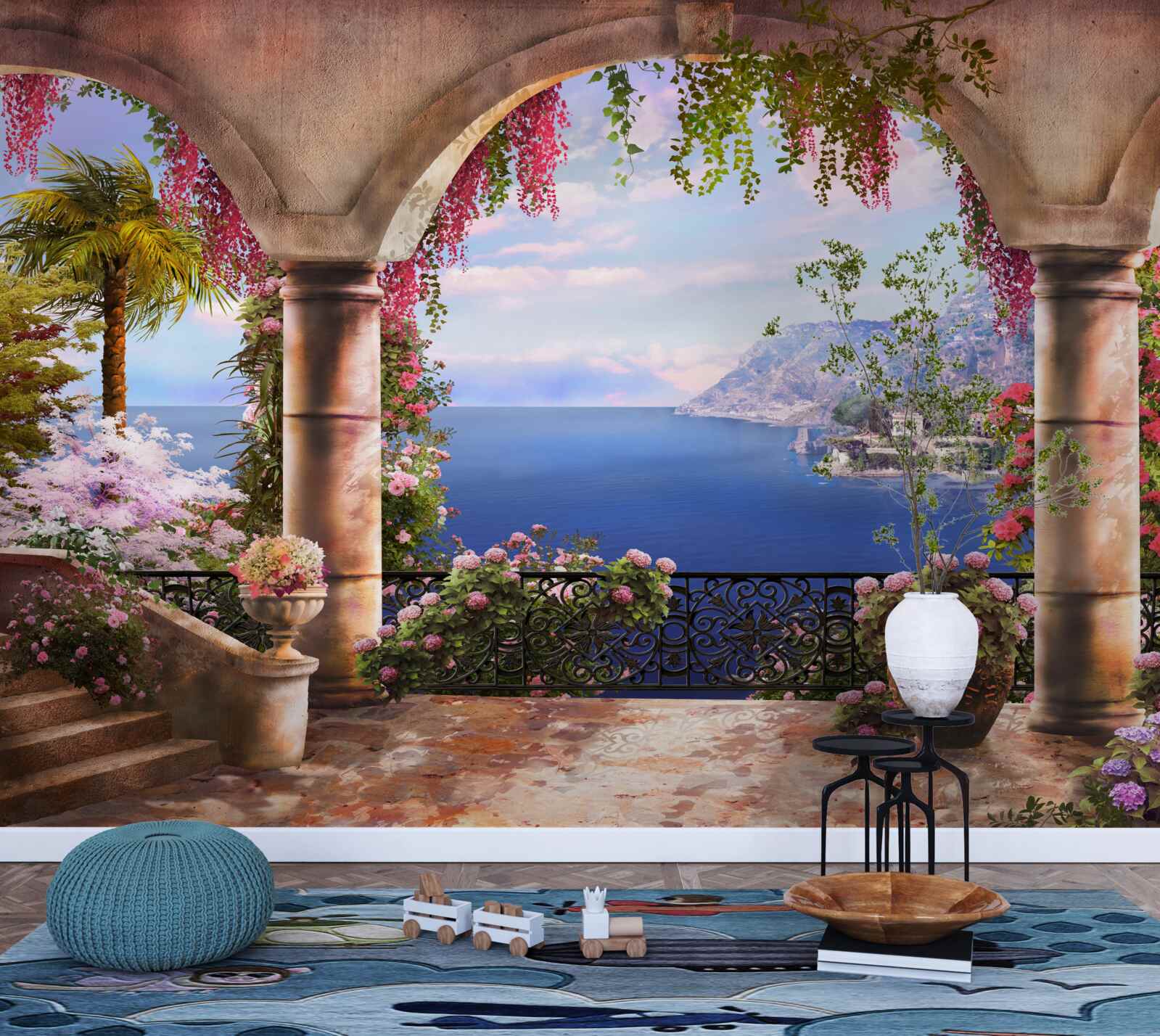 Papier peint le balcon s'ouvre sur la mer