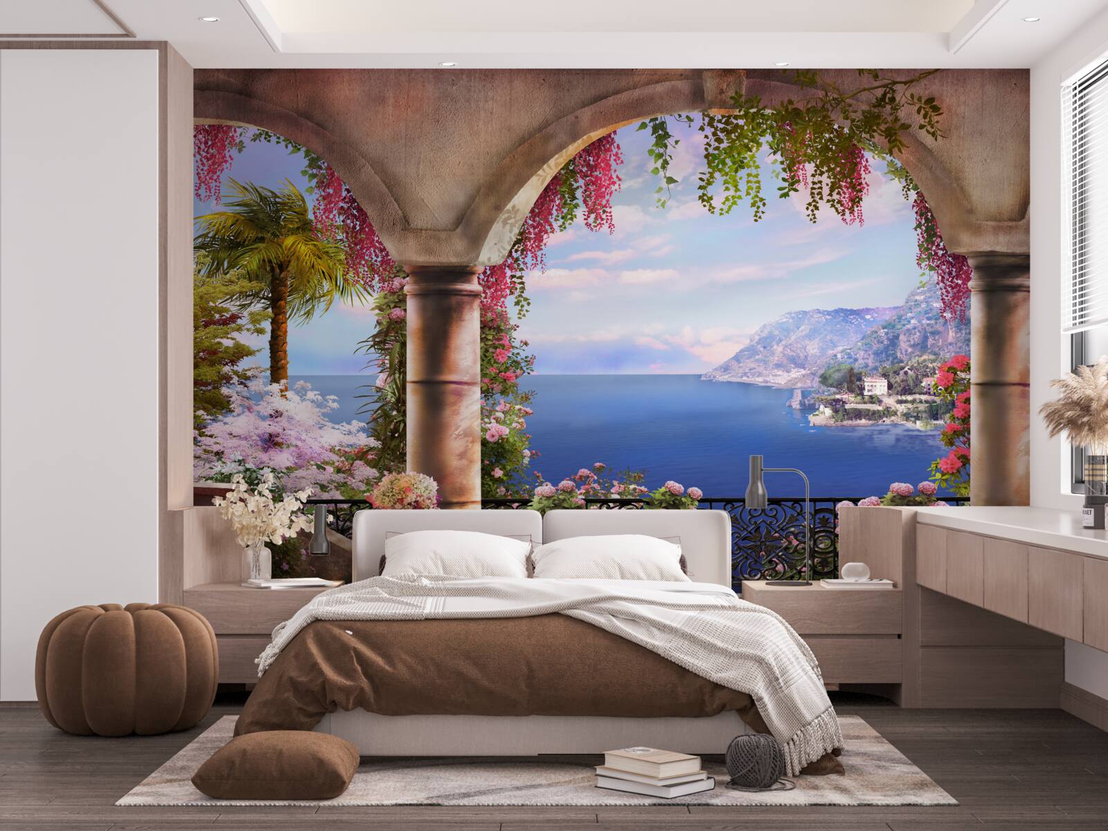 Papier peint le balcon s'ouvre sur la mer