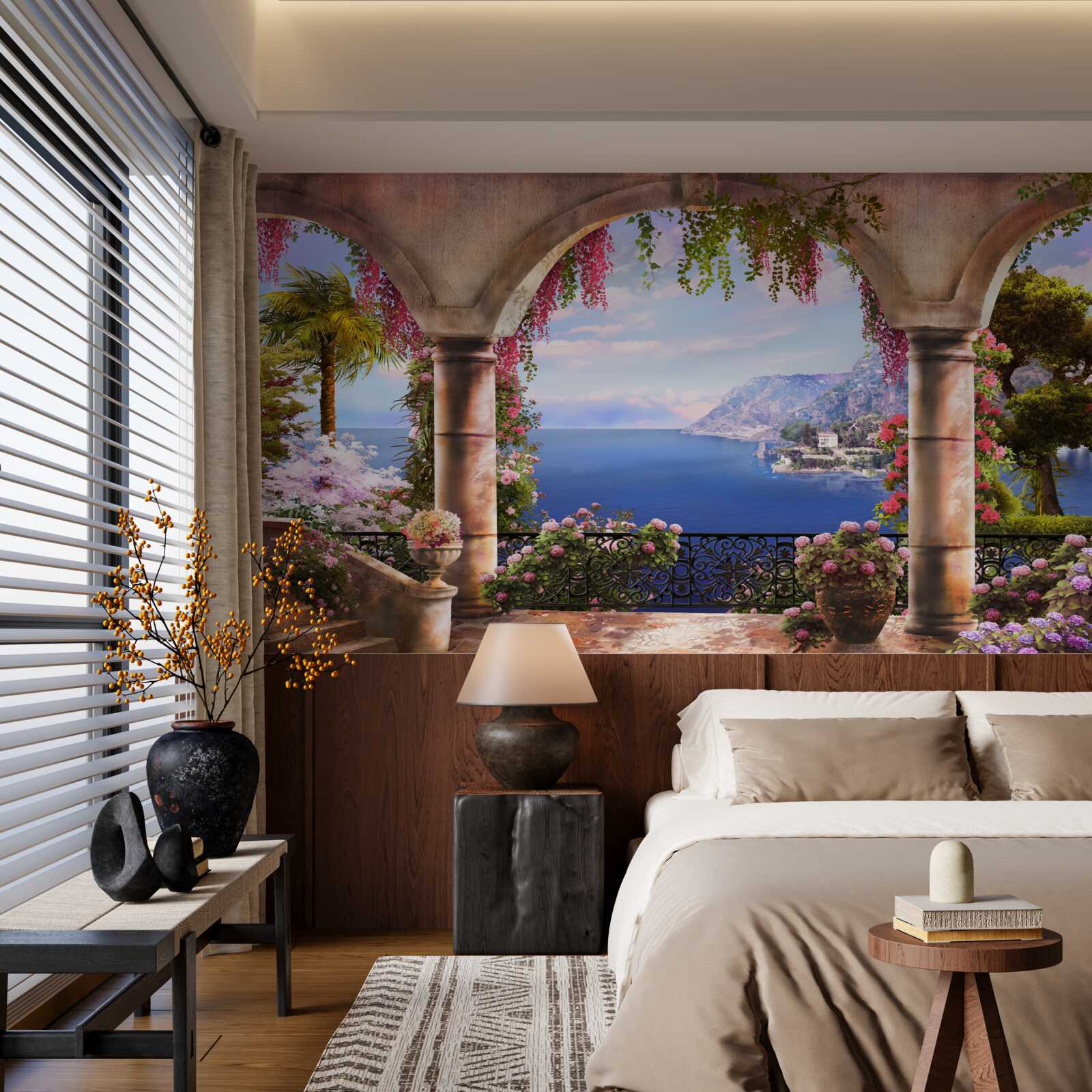 Papier peint le balcon s'ouvre sur la mer