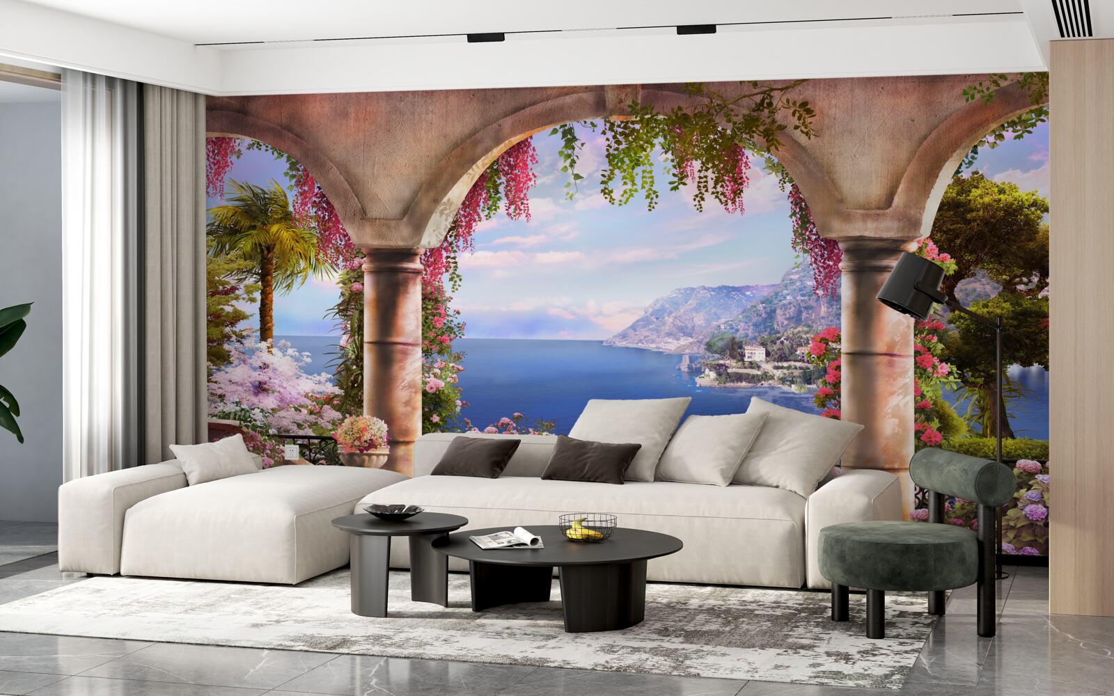 Papier peint le balcon s'ouvre sur la mer