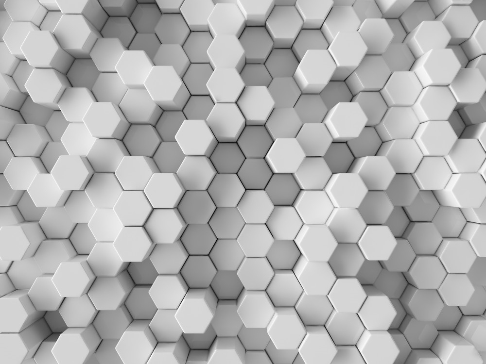 Papier peint grandes formes hexagonales