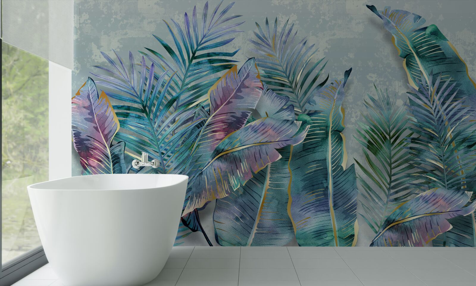 Papier peint avec des feuilles de couleur pourpre