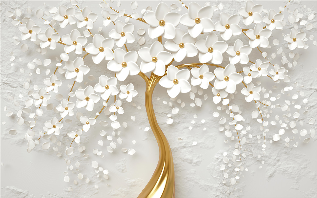Papier peint arbre blanc
