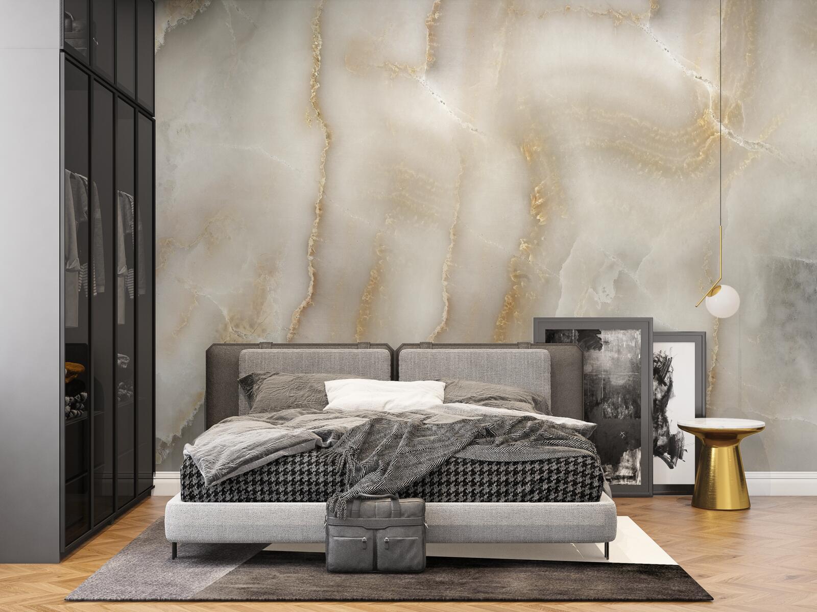 Papier peint Mur décoré de marbre beige