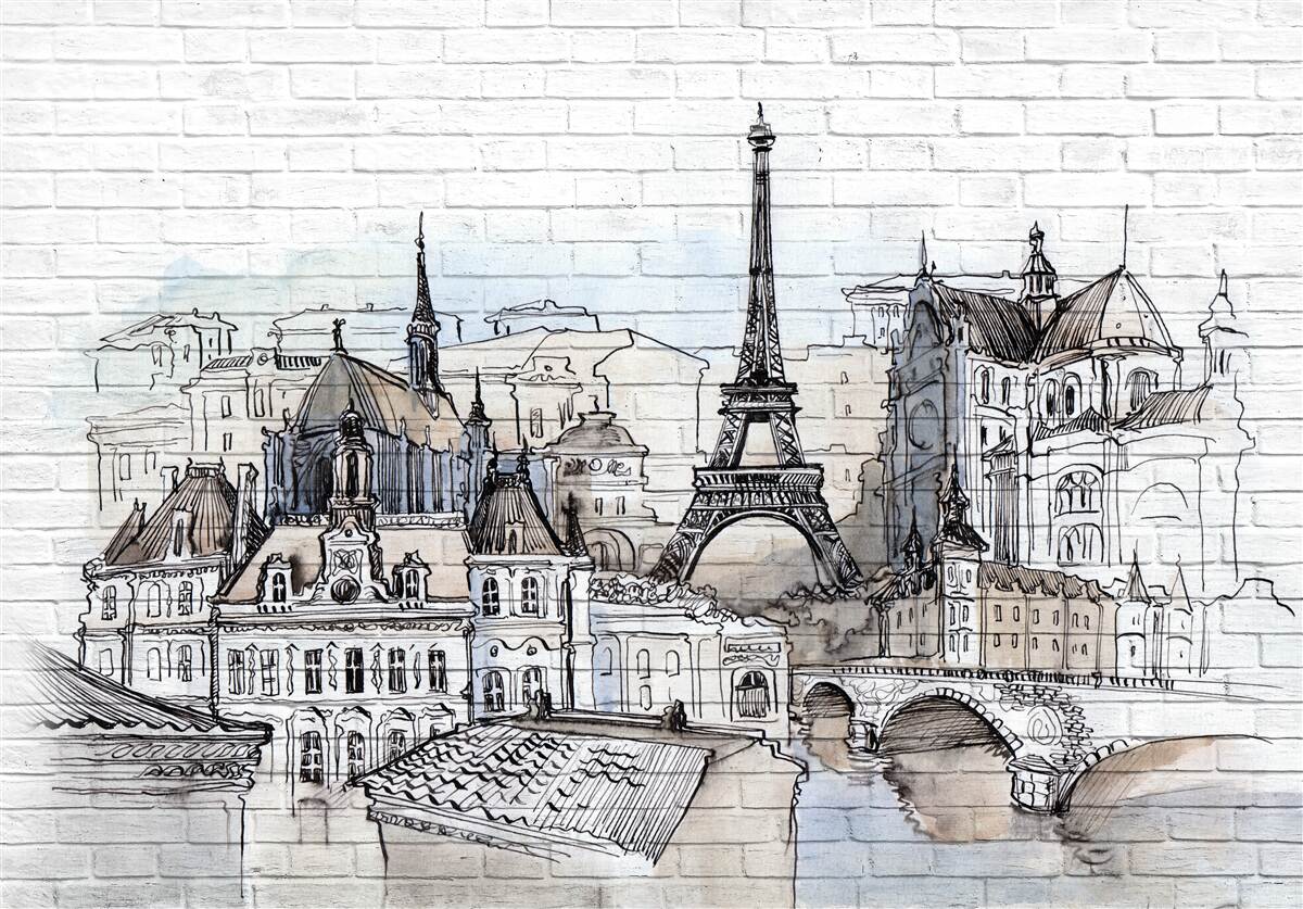 Papier peint ville de briques