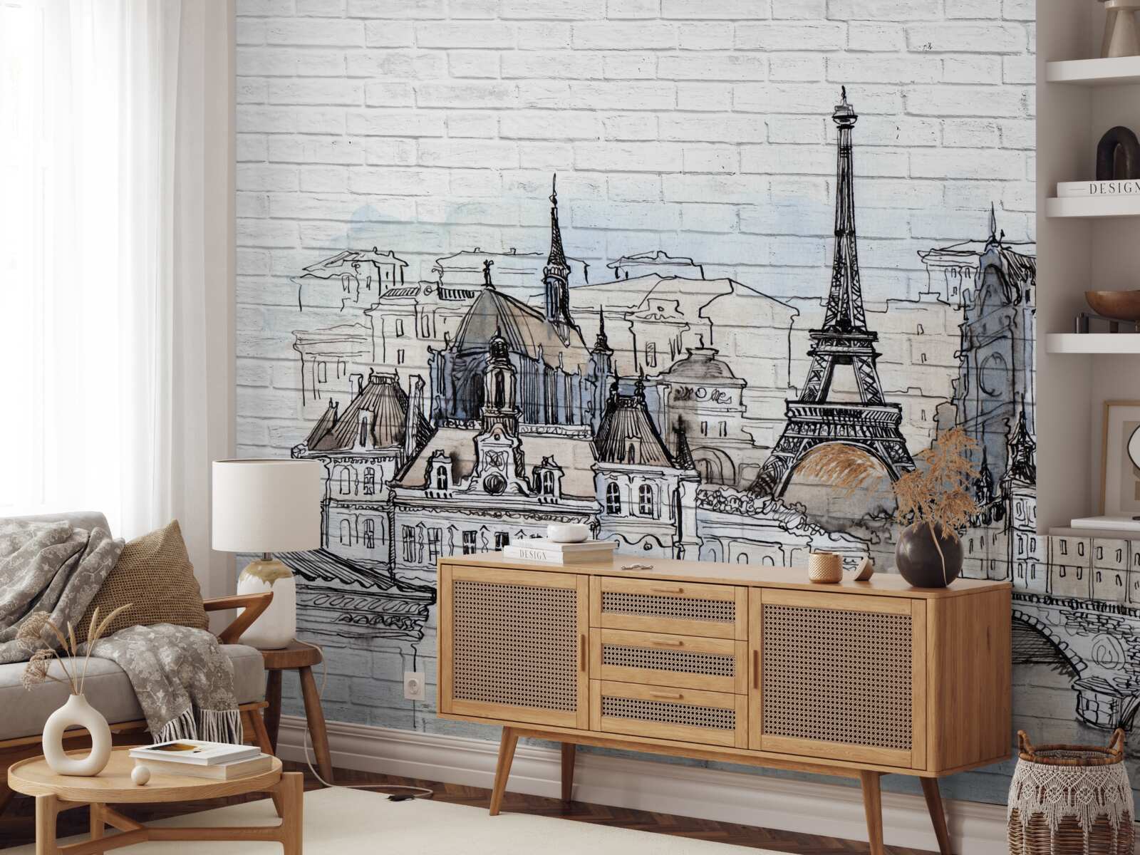 Papier peint ville de briques