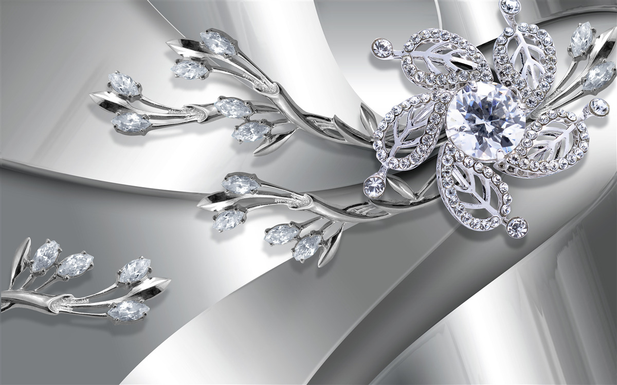 Papier peint fleurs de diamant